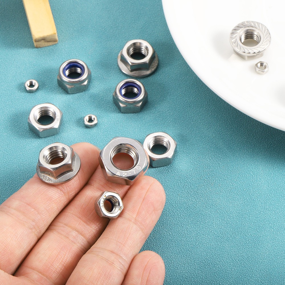 Left-hand Lock Nuts M8x1.25mm Thread Hex Nylon Insert Lock Nut