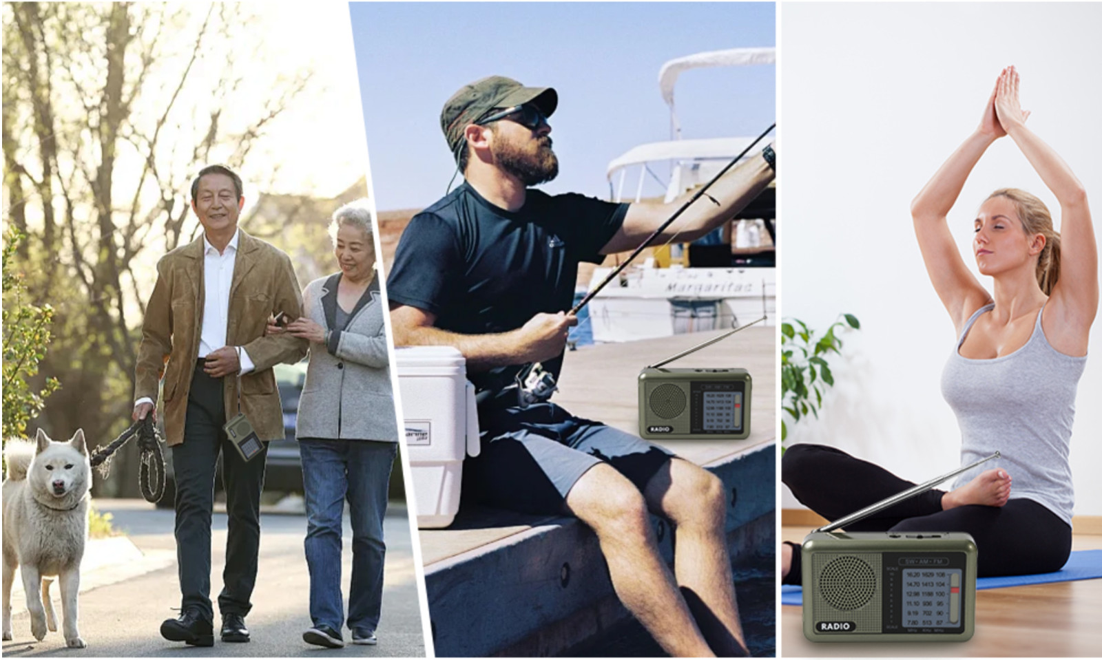 3 Band Mini Pocket Radio with Rechargeable Battery, Portable FM AM Shortwave R..