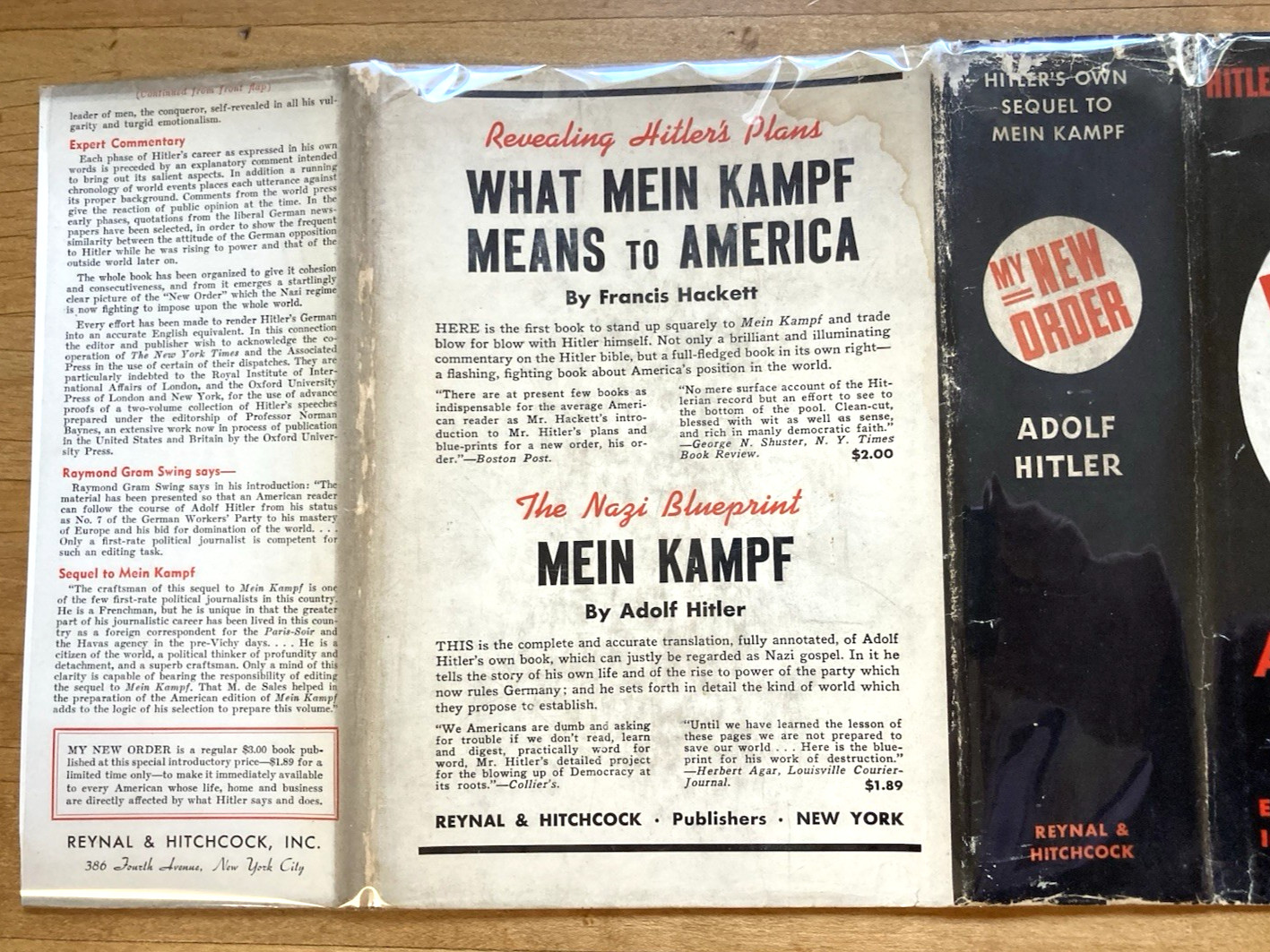 MY NEW ORDER-WWII-ADOLF HITLER's SPEECHES-RARE TRUE 1st Ed-1st Pr-1941-DJ-CLEAN