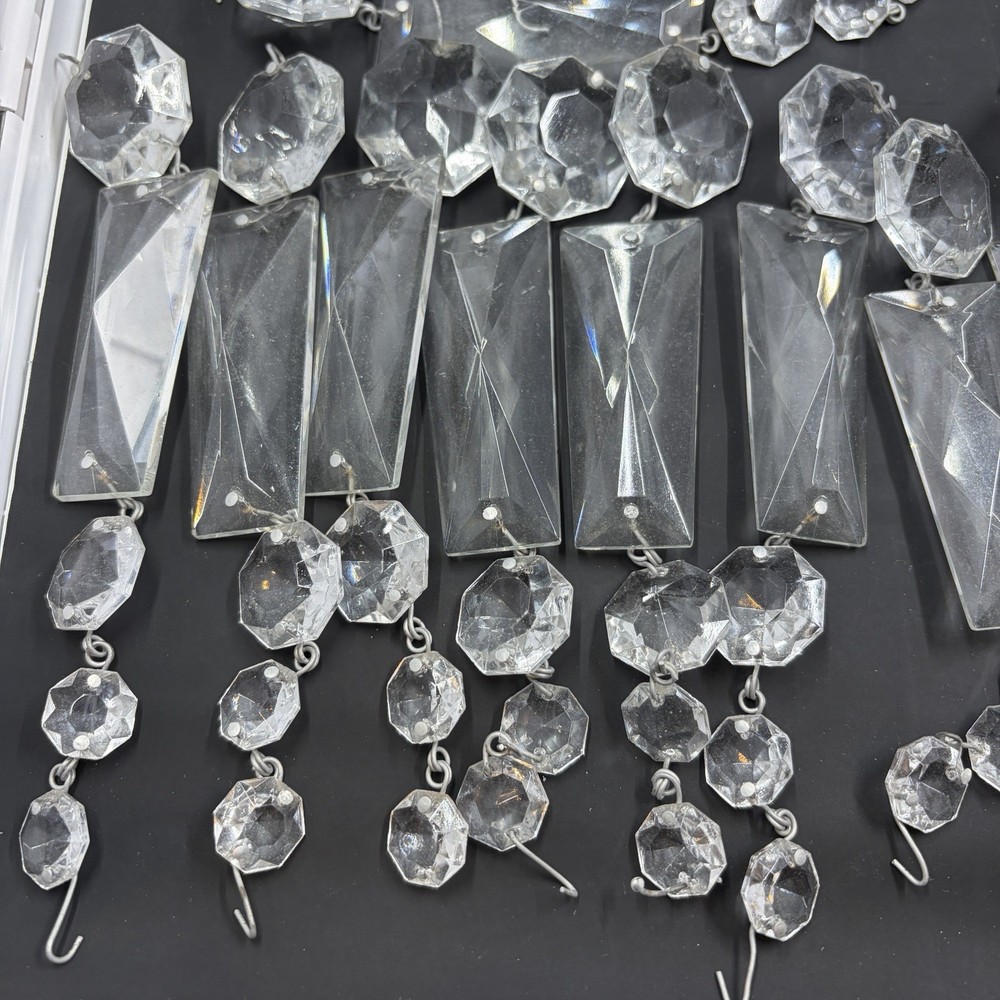 VTG 31 Strands Rectangular & Octagon Prisms Crystal Chandelier Replacement 155