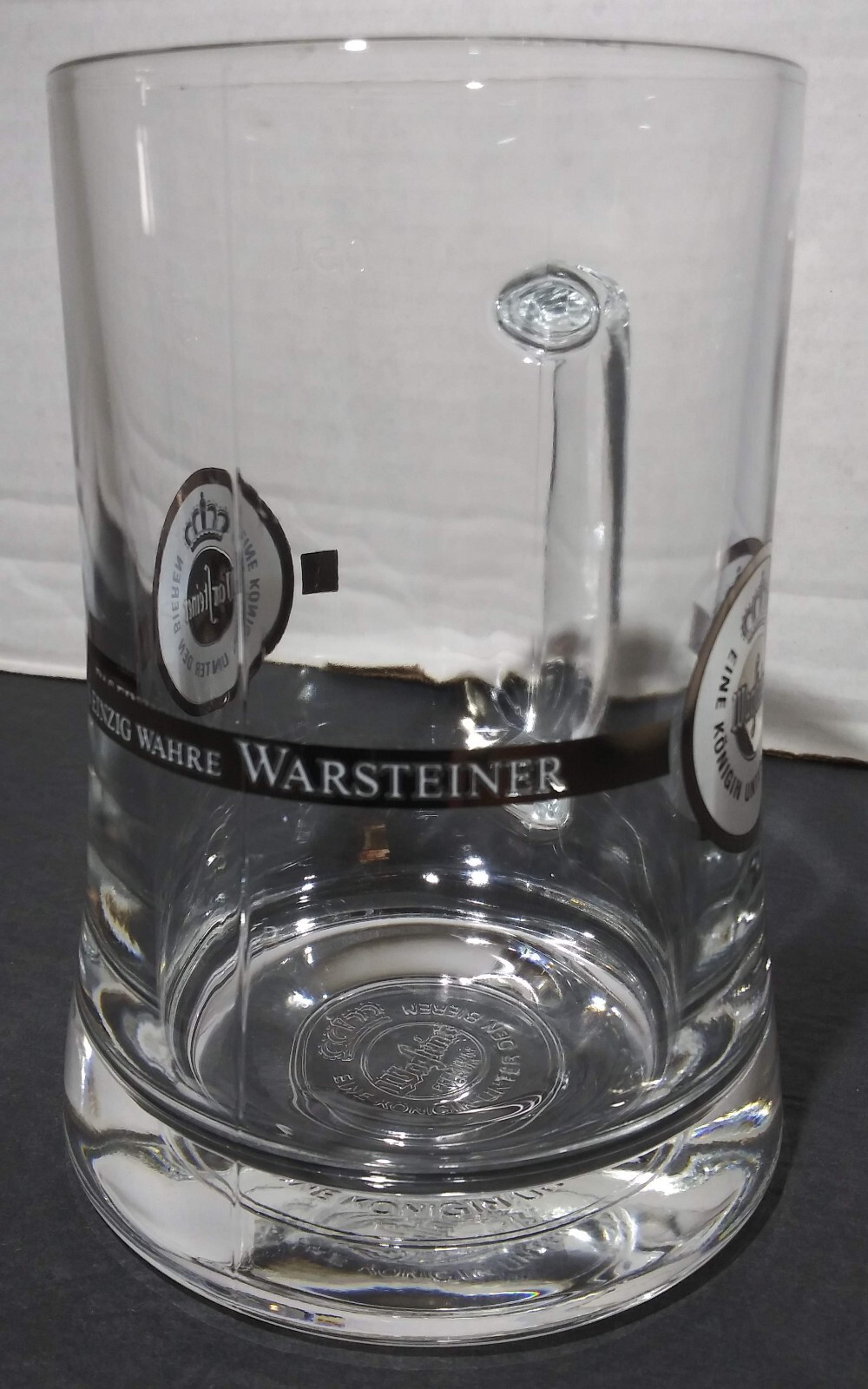 Warfteiner Beer Mug Stein Eine Konigin Unter Den Bieren .5L Glass German Beer