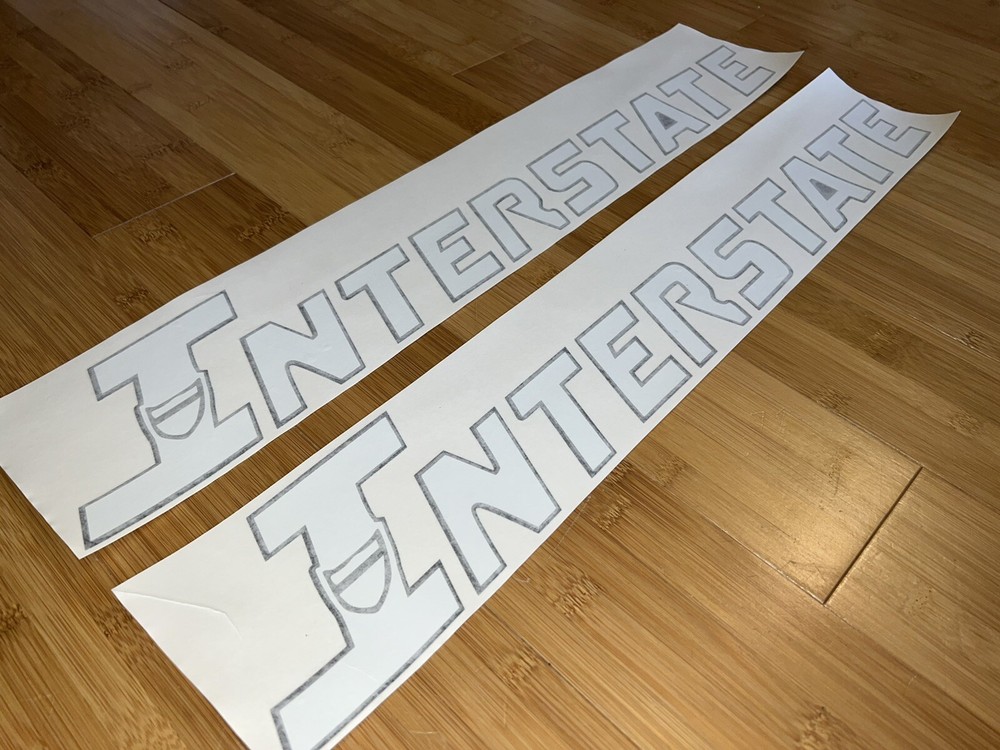 Interstate Trailer Decal Sticker Kit 24” (Set of 2) Flatbed Replacement Decals