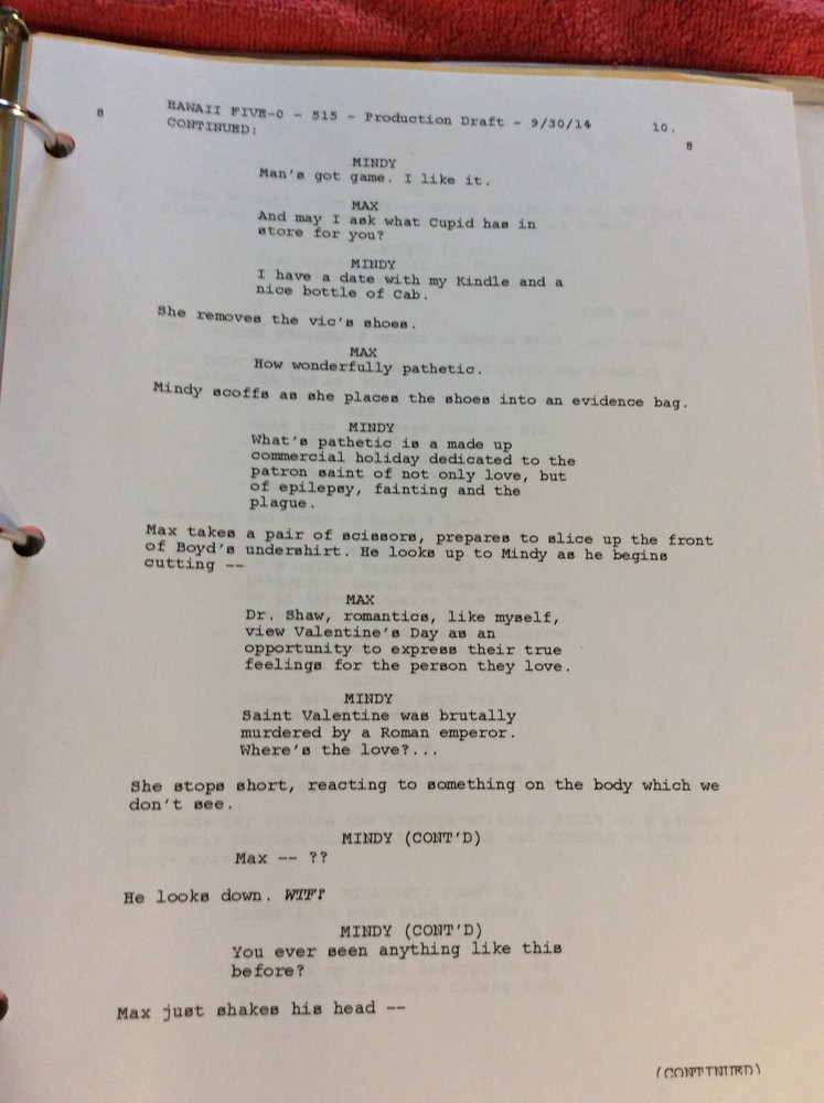 HAWAII FIVE-O ORIGINAL SCRIPT 515 SCHEDULE 2014 E 'IMI PONO DANIEL DAE KIM