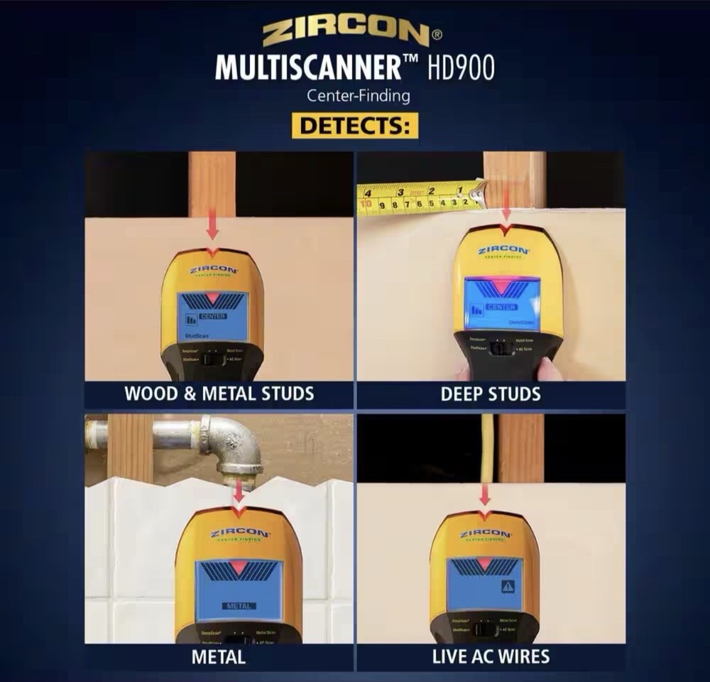 Zircon Multiscanner HD900 3 In. Multifunction Stud Finder 66232