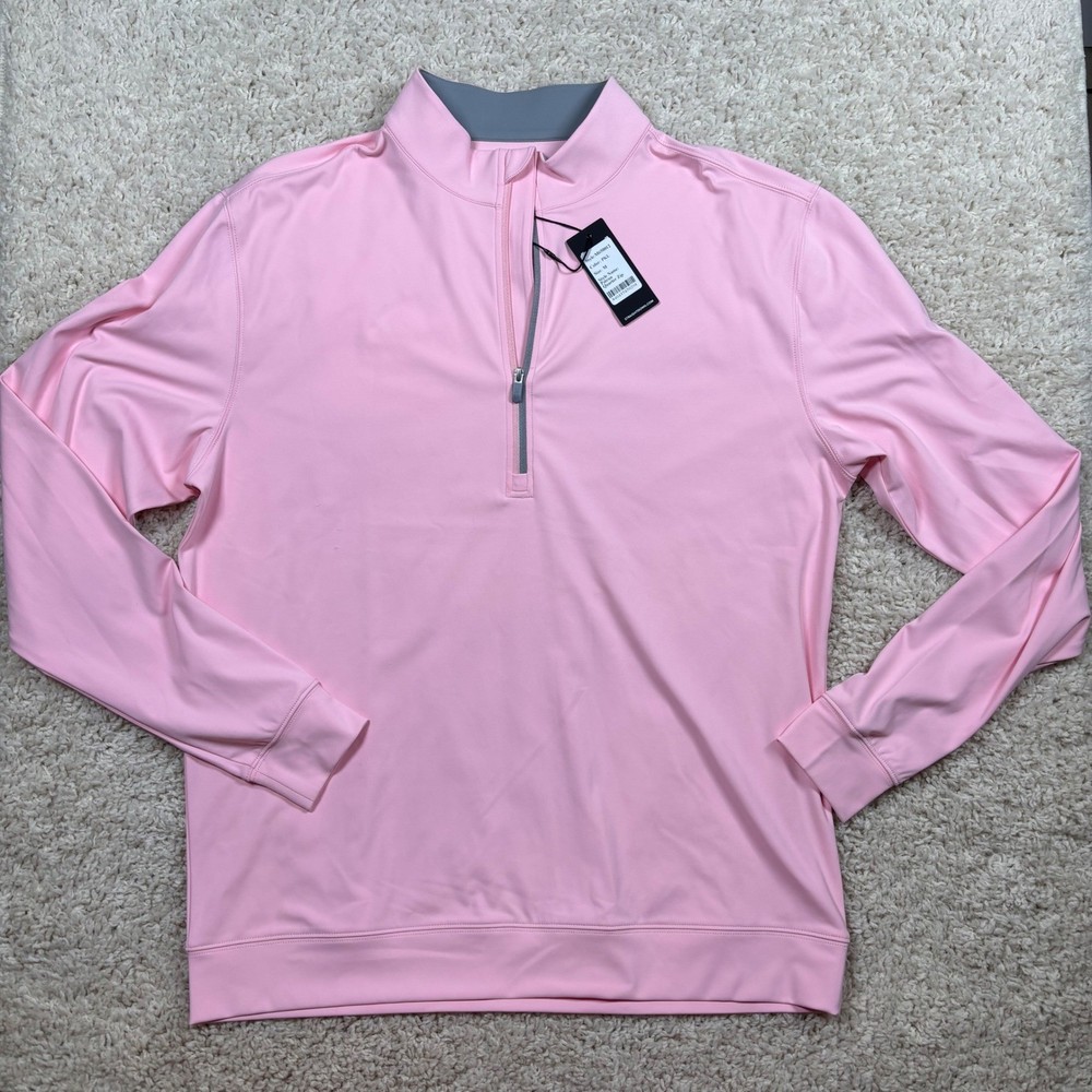 Straight Down Patron 1/4 Zip Men Medium Pink NEW Performance Pullover Golfcore