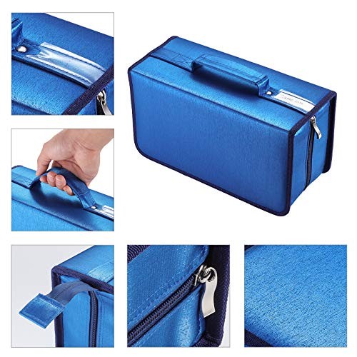 CD Case Nylon DVD Case Protective CD Holder Portable Disc 160 Capacity Blue160