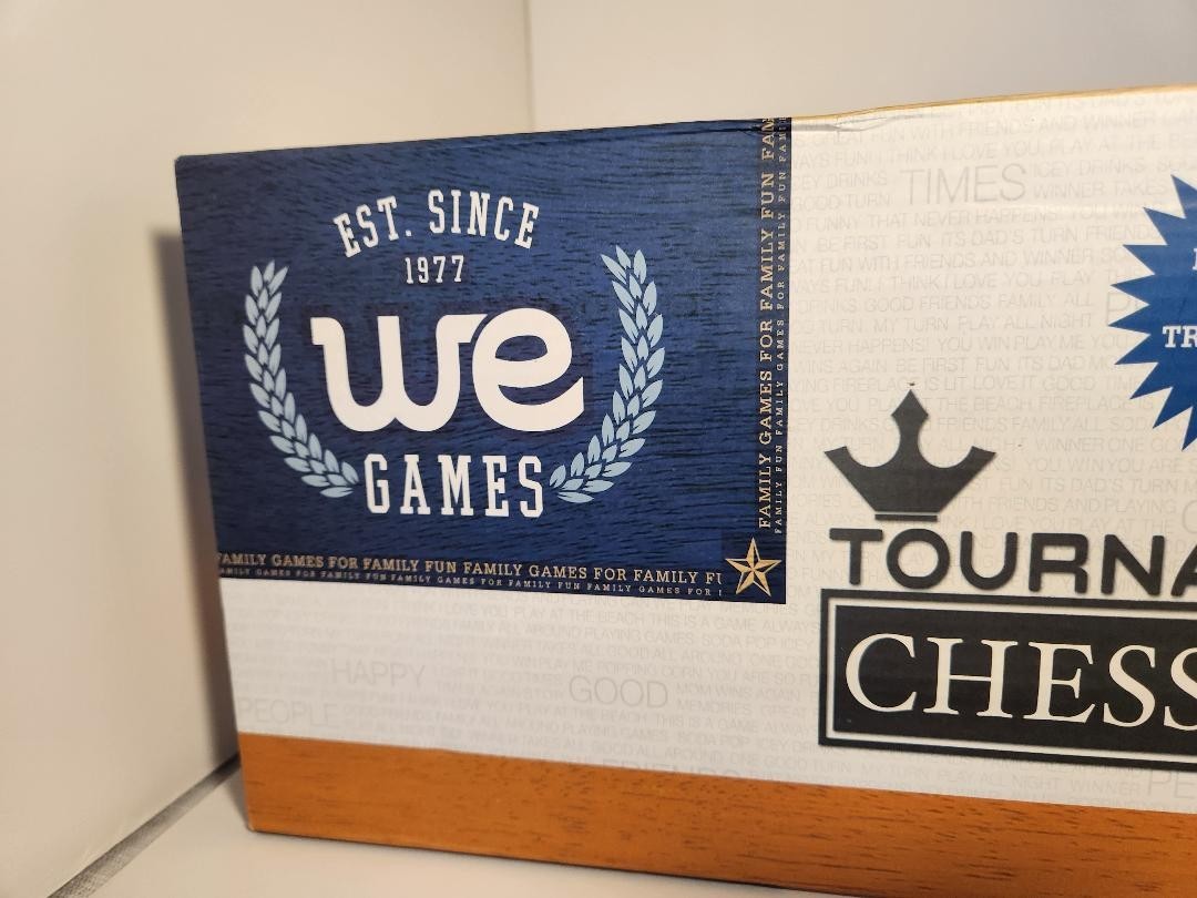 WE Games Tournament Chess Set-Heavy Weight Chessmen, Green Board, Bag for Pieces