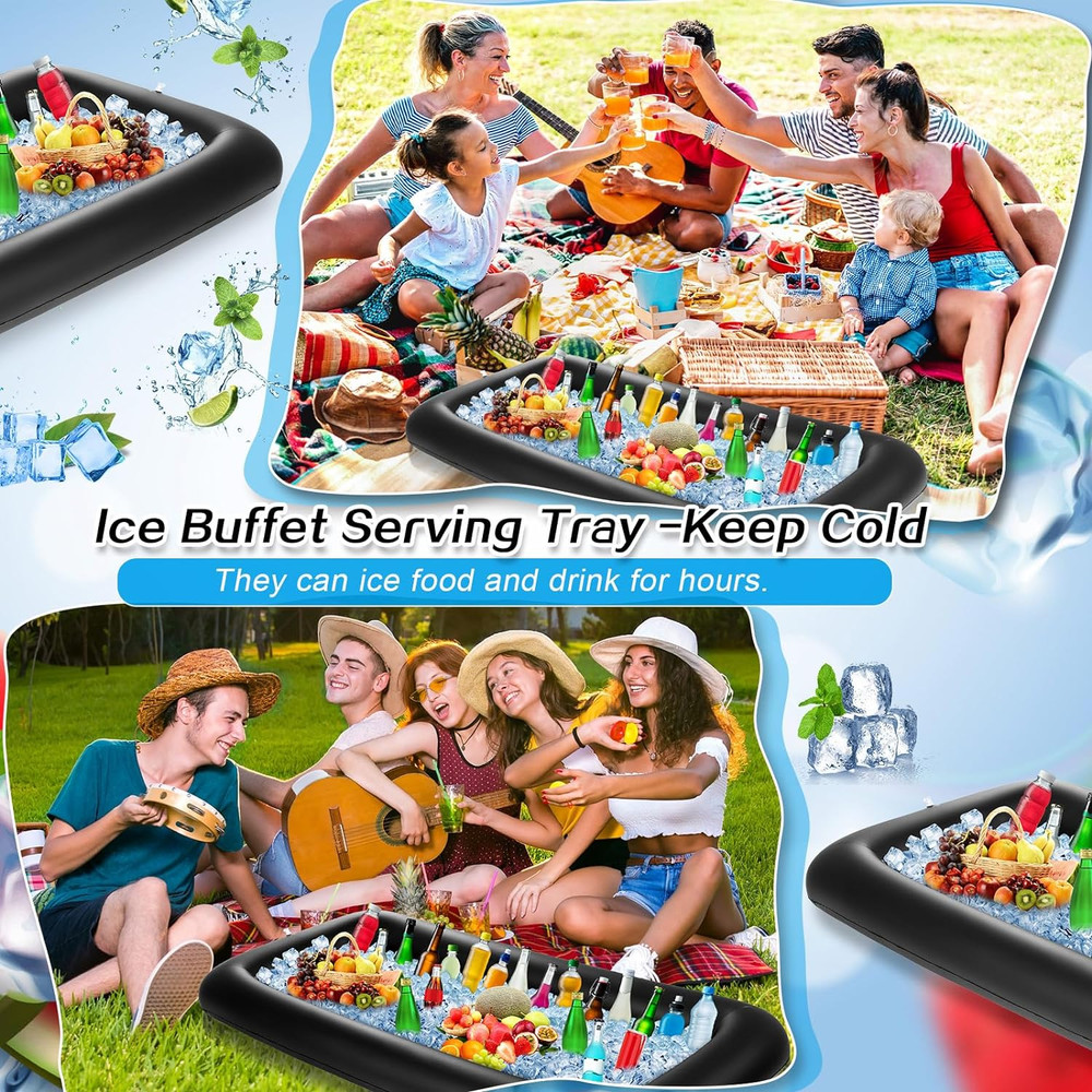 Inflatable Serving Bar with Drain Plug 52 X 24 X 5'' Inflatable Ice Serving Buff