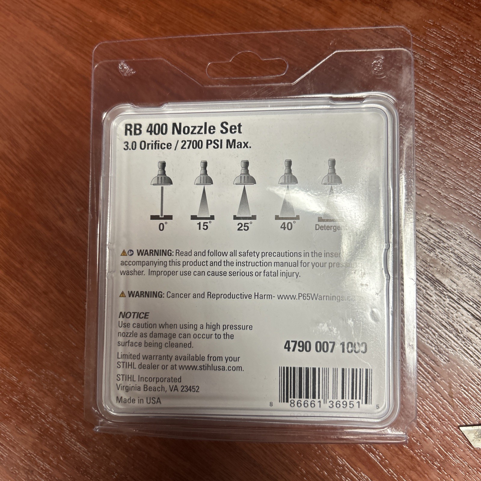 New Genuine Stihl Pressure Sprayer Nozzle Set 4790-007-1000 RB400 Dirt Boss OEM