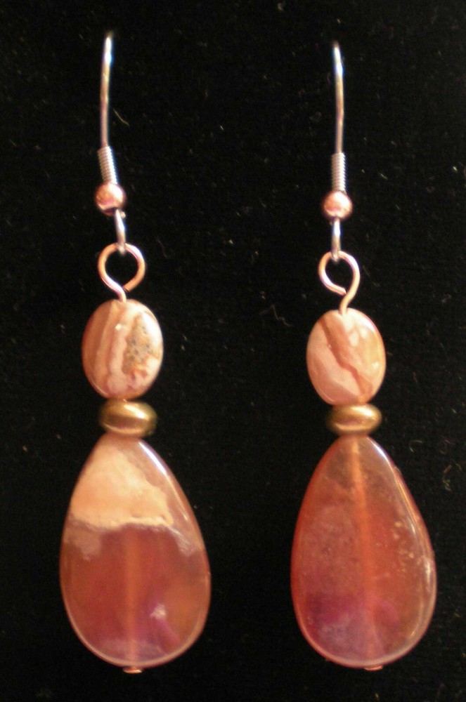 Agate Drop Earrings - Balance, Grounding, Healing e129