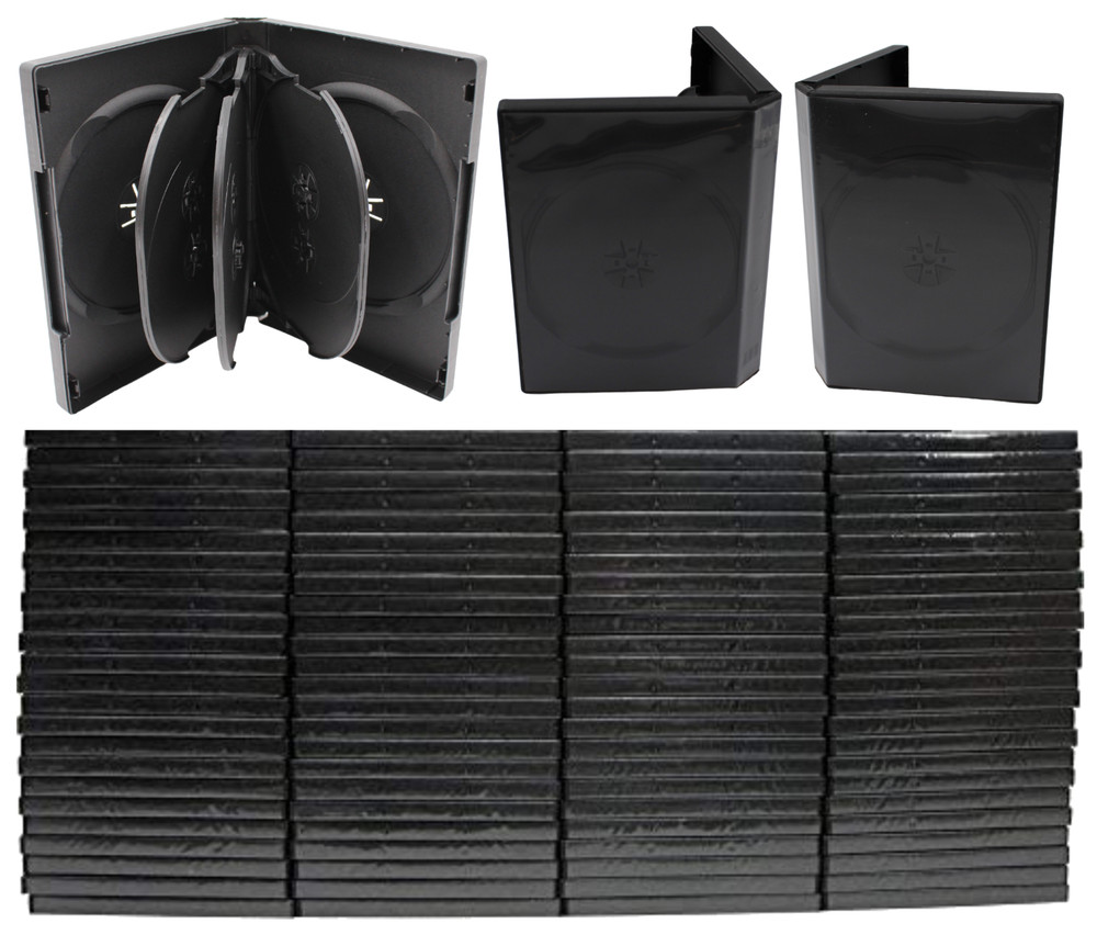 20 Pack Standard Black DVD 8 Disc 27mm Premium Replacement Cases