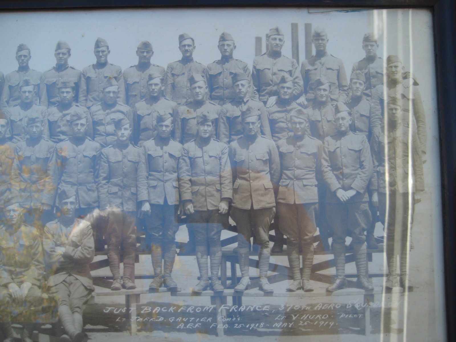 WWI 370th Aero Squadron Yardlong Back From France Named Pilot w/ Jack Russell