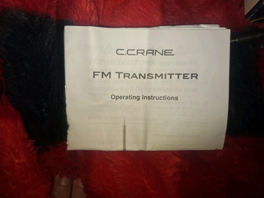 C. Crane Digital FM Transmitter FT-007 Black Mica Auto Off Tune Buttons works