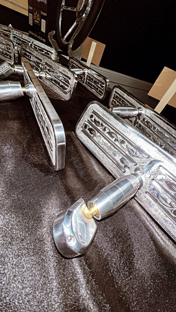 hand engraved ( REAR VIEW MIRROR )  Universal