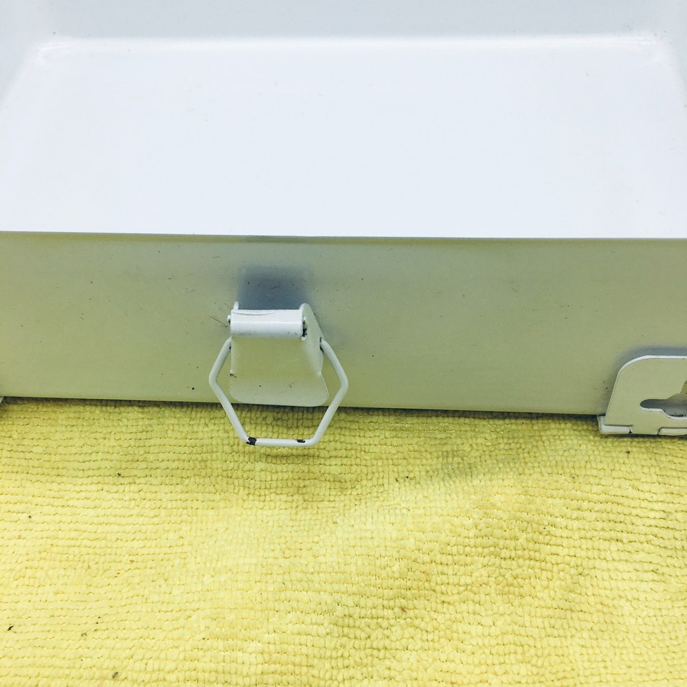 Vintage White Solid Steel Container Storage Tool box 7"X10" Medium