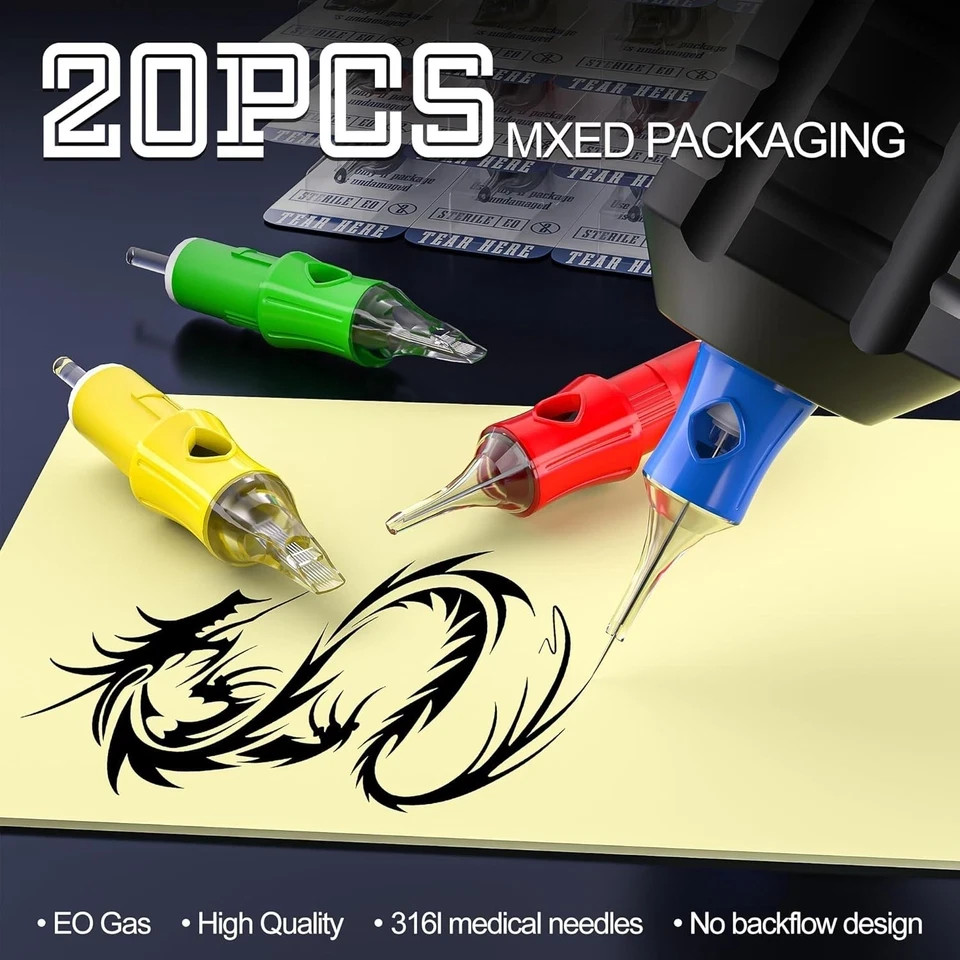 Wireless Tattoo Kit Complete for Beginners Pen Machine with Power Supply Needles