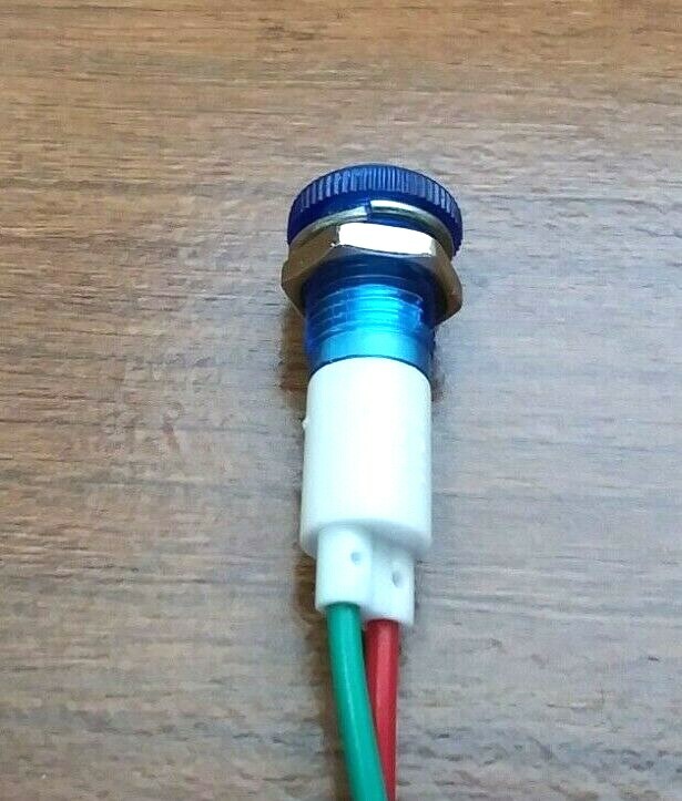 BBT 12 volt DC Waterproof Blue LED Low-Profile Indicator Light