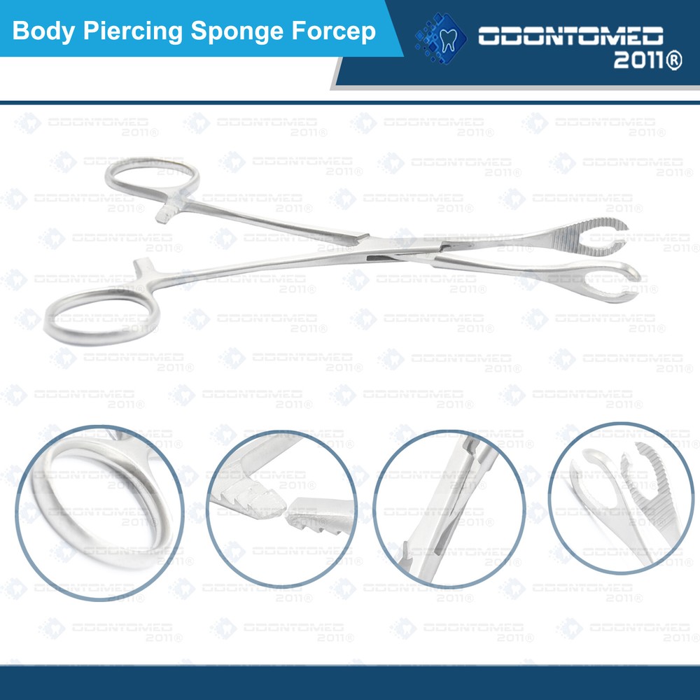 ODM Forester SPONGE FORCEPS Body Piercing Pliers Tool, New