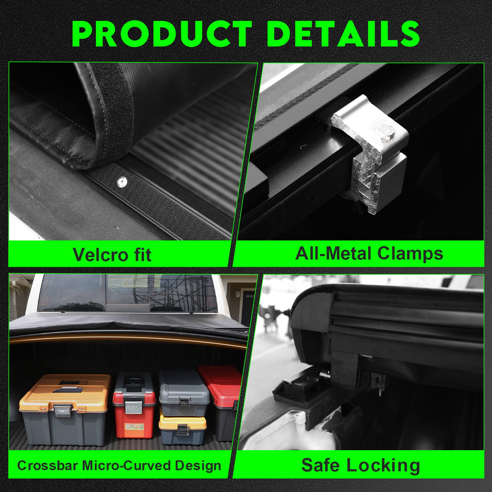 5.8FT Soft Roll-up Tonneau Cover for 19-25 Chevy Silverado/ GMC Sierra 1500