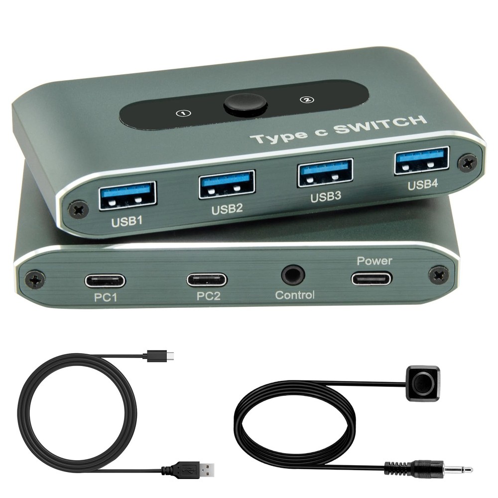 USB 3.0 Switch for 2 Computers, Share 4 USB Devices with Remote Control, USB ...
