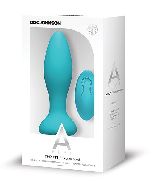 Doc Johnson A Play Thrust 5.75 Experienced Silicone Anal Plug W/remote  Teal