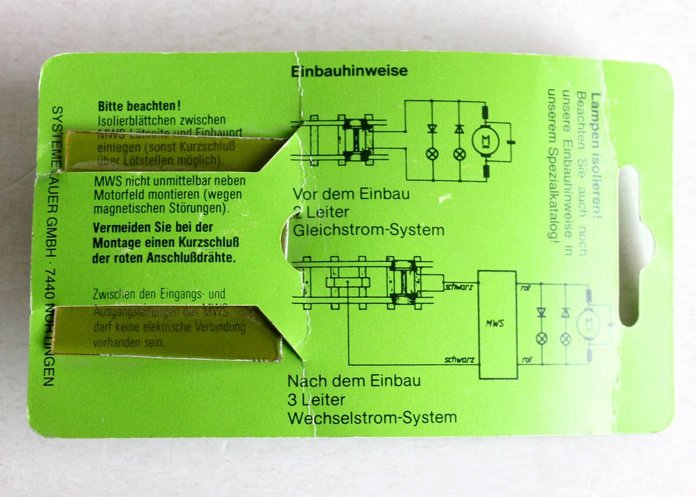 MWS, MICRO ELECTRONIC REVERSE SWITCH FOR MICROWENDESCHALTUNG LOCOMOTIVE