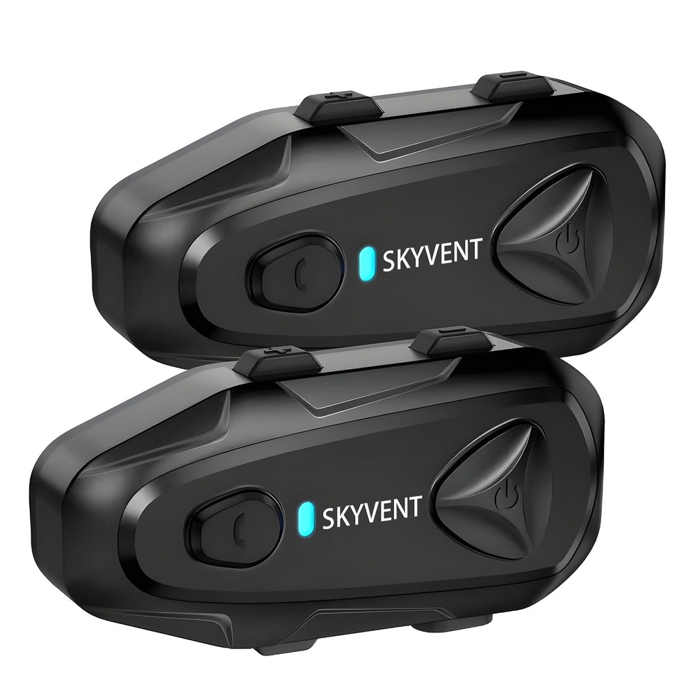 SKYVENT Q4 Motorcycle Bluetooth Communication System Headset One Size, Black