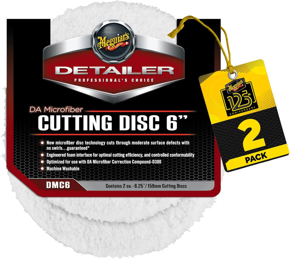Meguiar'S DA 6” Microfiber Cutting Disc, Microfiber Pads Compatible with a DA Po