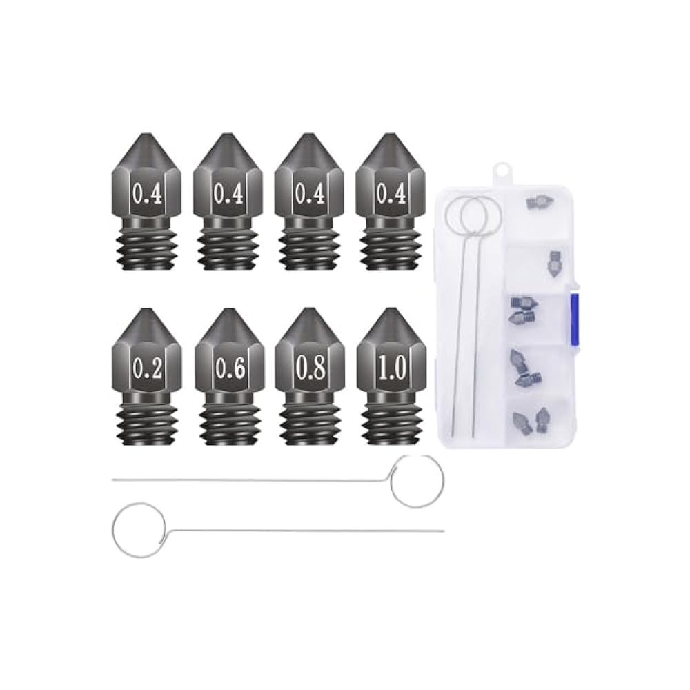 8-Size 3D Printer Nozzle Set with Cleaning Tools