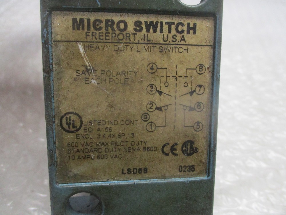 MICROSWITCH LSD6B LIMIT SWITCH (AS PICTURED) UNMP