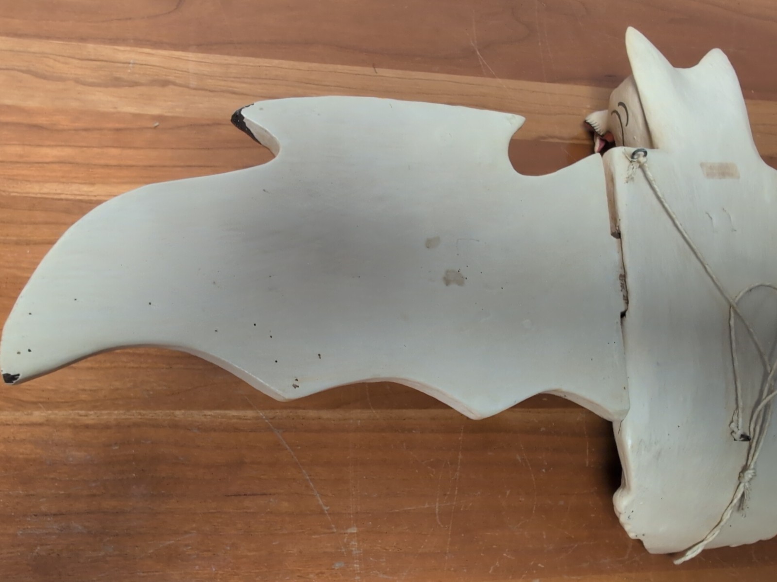 Vintage Flying Bat Mobile Balinese Spirit Chaser Hand Carved Wood Folk Art 18"