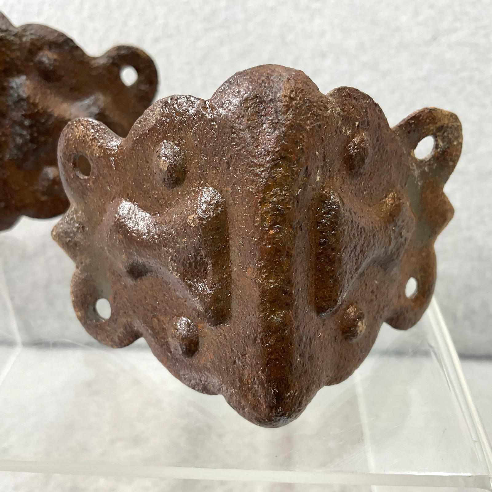 Vintage Cast Iron Corner Braces Protectors Hardware Furniture Trunk Lot of 8