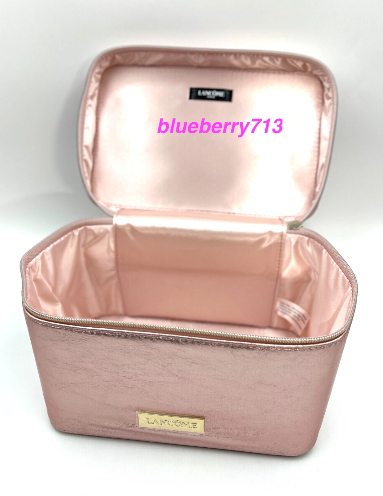 New! Lancome Makeup Bag Case Metallic Pink ~ 2025 limited Edition~ with Handle