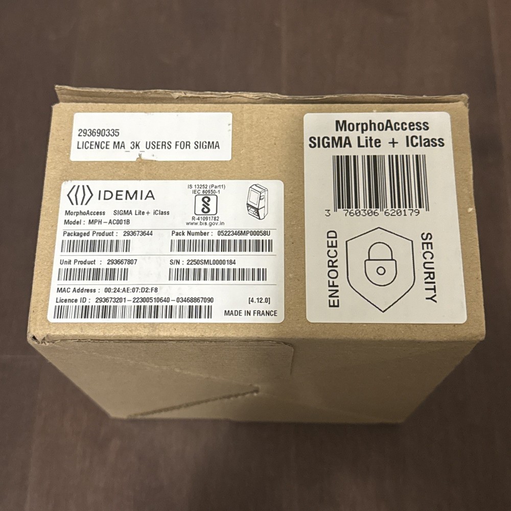 IDEMIA MorphoAccess SIGMA Lite + iClass Biometric Fingerprint Reader MPH-AC001B