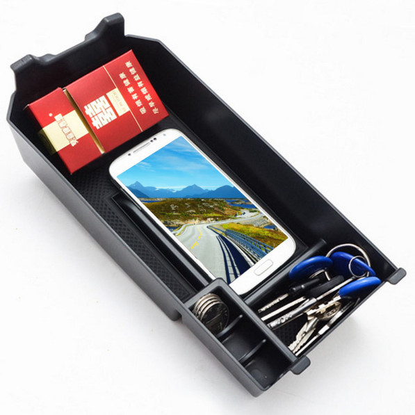 Black Console Organizer Armrest Compartment Storage Holder For Benz C GLC Class