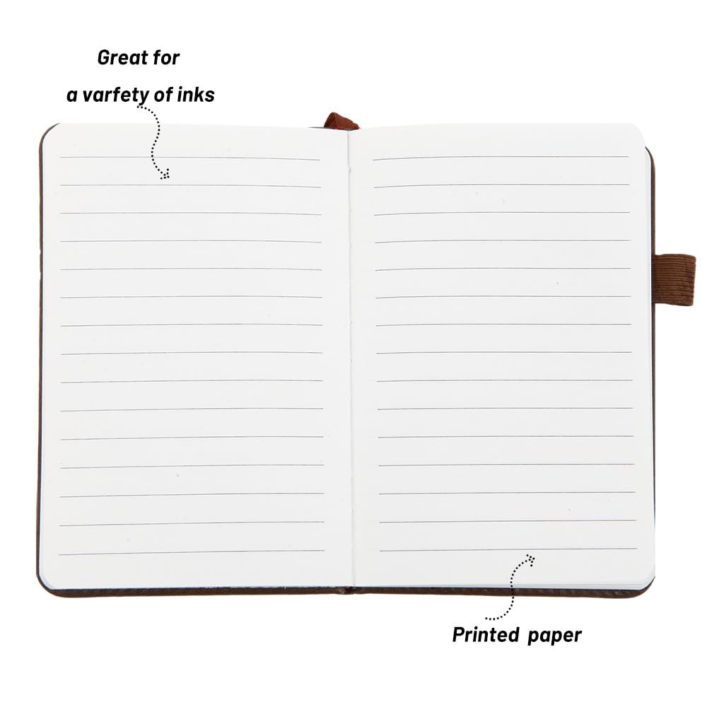 Small Pocket Notebook, Leather Journal Mini (Brown)