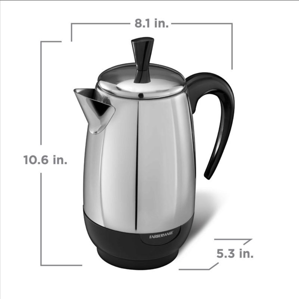 Farberware 8 cups Black/Silver Percolator