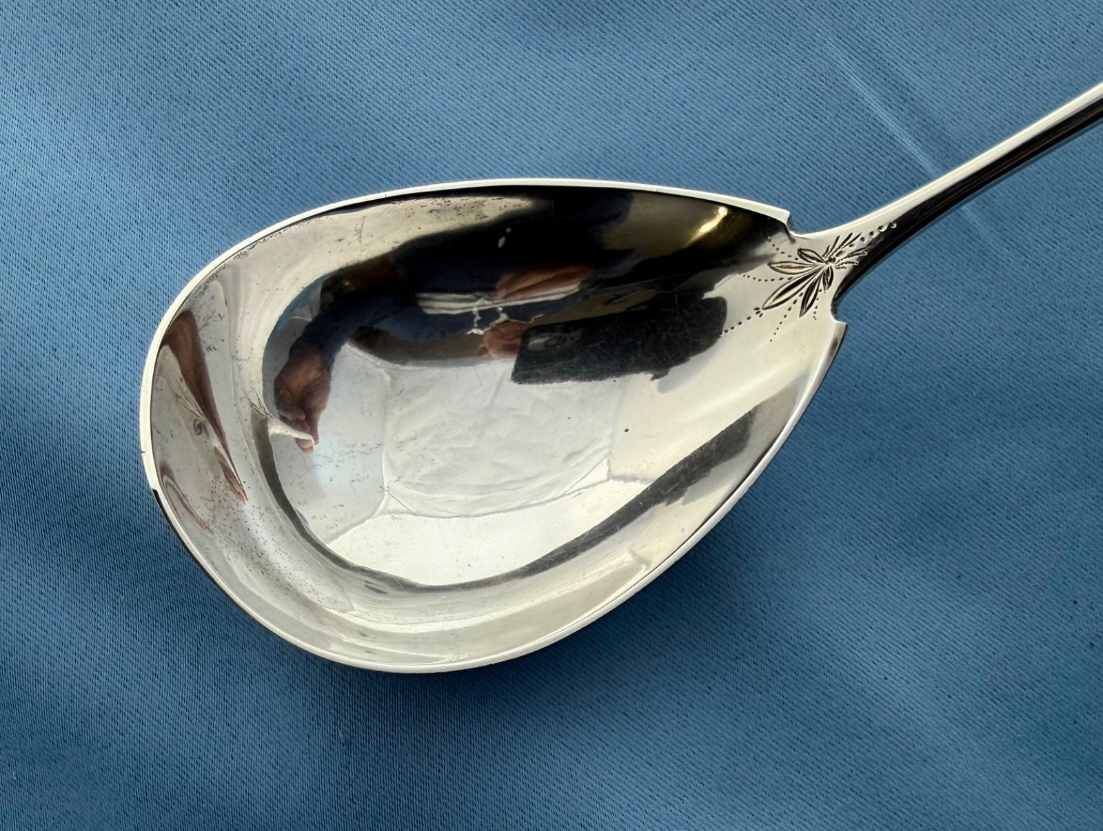 Albert Coles Coin Silver Soup Ladle Saxon Stag 12 Inches No Mono