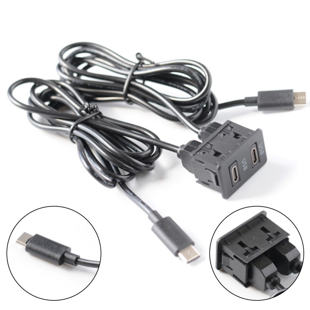 CENTER CONSOLE DUAL Type C PANEL SOCKET EXTENSION ADAPTER FOR VEHICLES