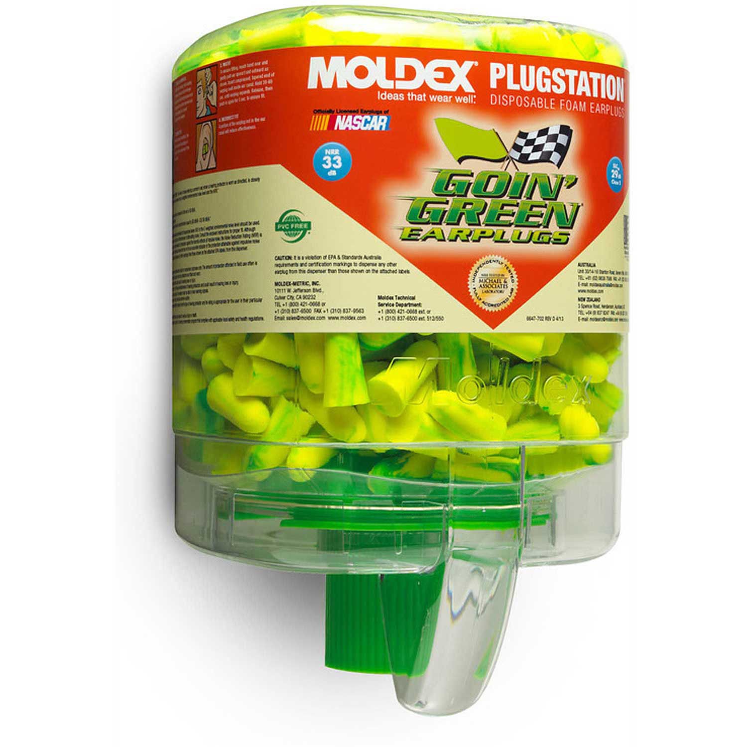 Moldex 6646 Goin' Green PlugStation Earplug Dispensers 250 Pairs