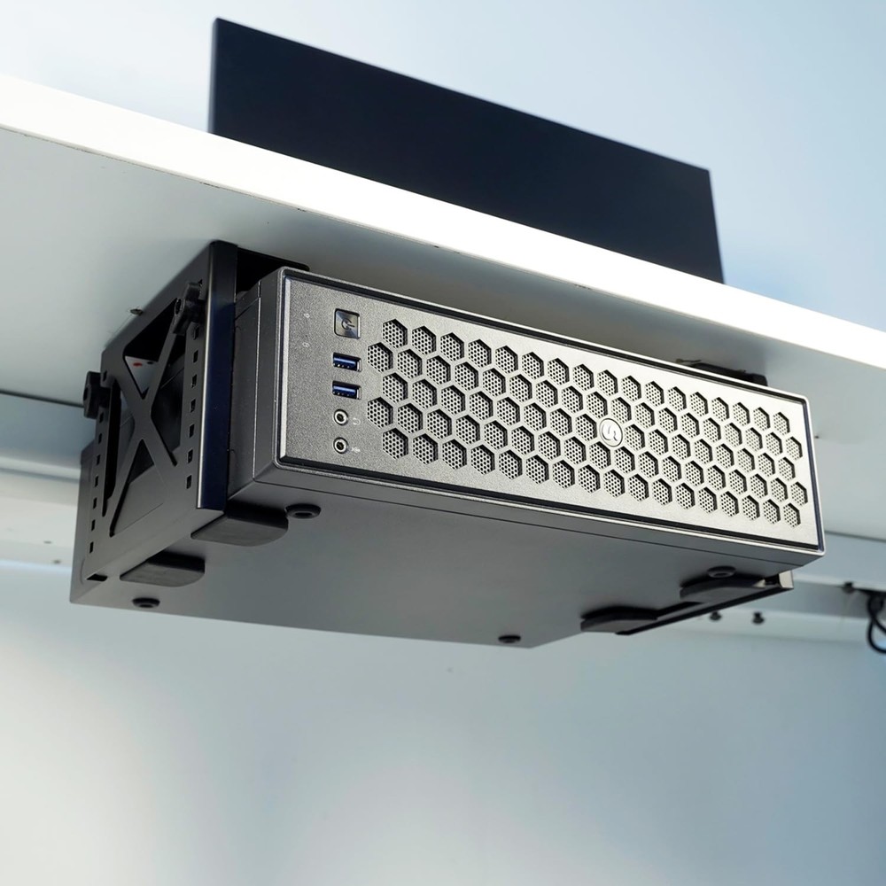 Adjustable Under Desk PC or NAS Mount Bracket Holder，Compatible with Desktop ...