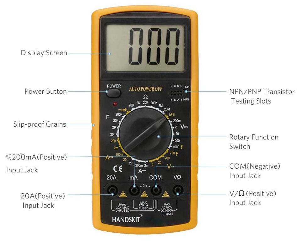 Belva BAMMD3 Nine Function Digital Multimeter with 18 Gauge Test Lead