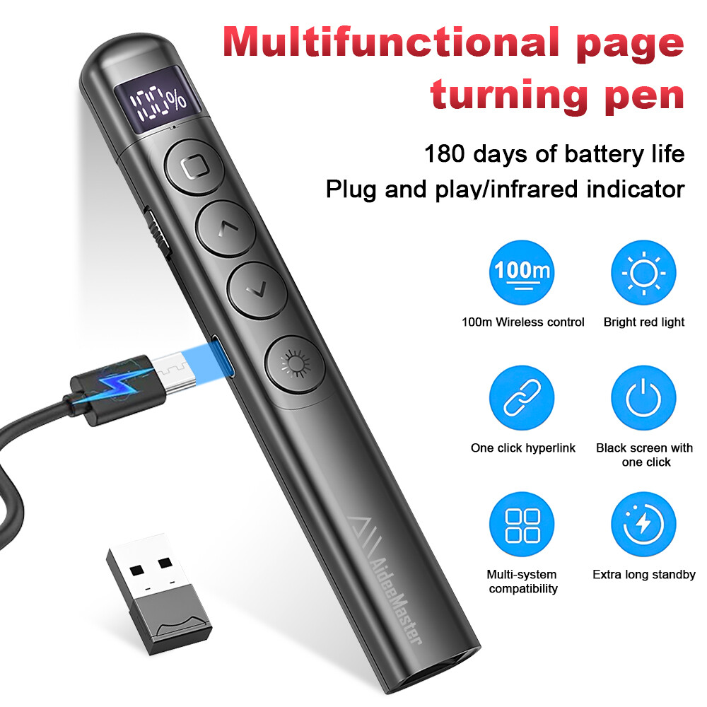 Wireless Presenter Remote Control PPT Presentation Clicker Page Turning Pen