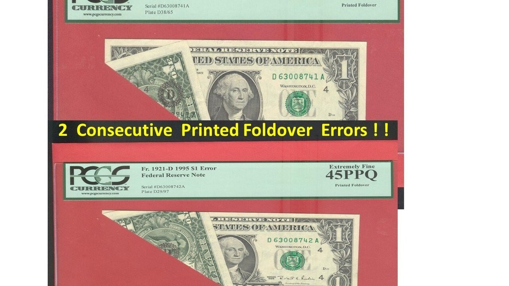 ( 2 ) consecutive = ERRORs == == Printed FOLDOVER  == ==  ==