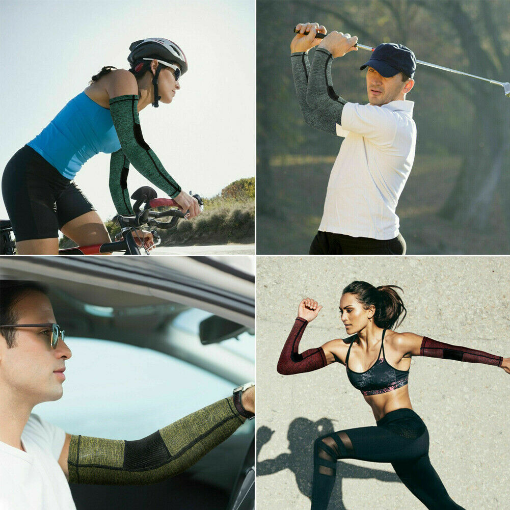 Arm Sleeves Cooling UV Sun Protection UPF 50 Sports Compression for Men & Women