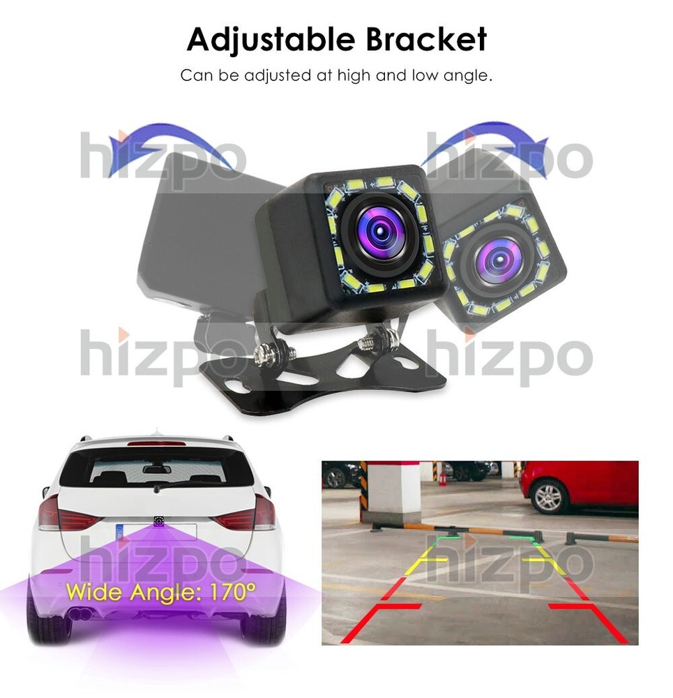 170° Car Rear View Backup Camera Reverse Camera Kit Waterproof Night Vision LEDs