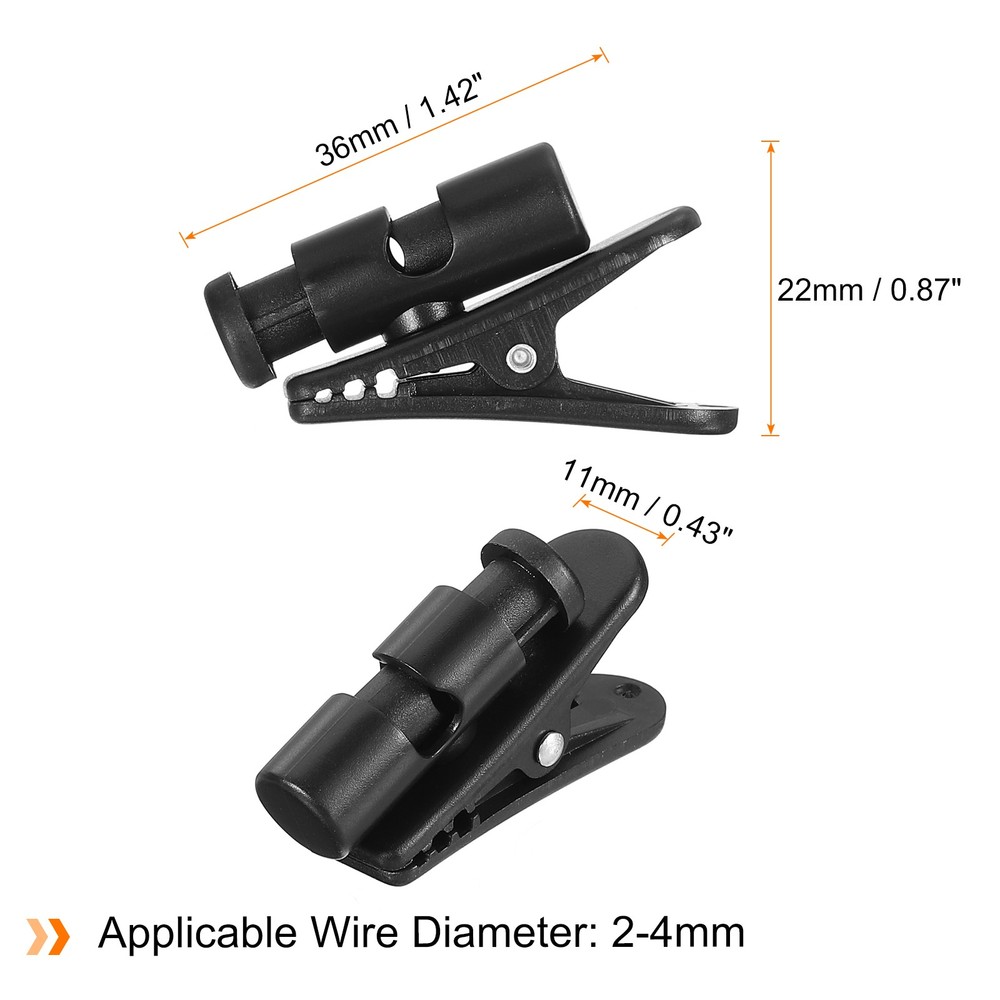 8pcs Headphone Wire Clips 1.42" Length Small Headset Cable Clamp, Black