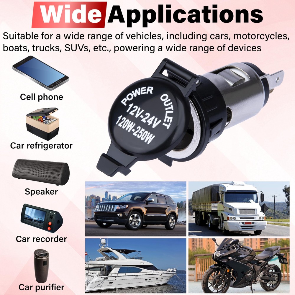 2 PCS Car Cigarette Lighter Socket, Replacement, 12 Volt...