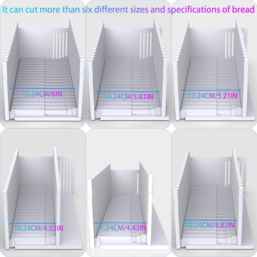 Bread Slicer for Homemade Breads, Adjustable Thickness Slicing Guide, Foldabl...