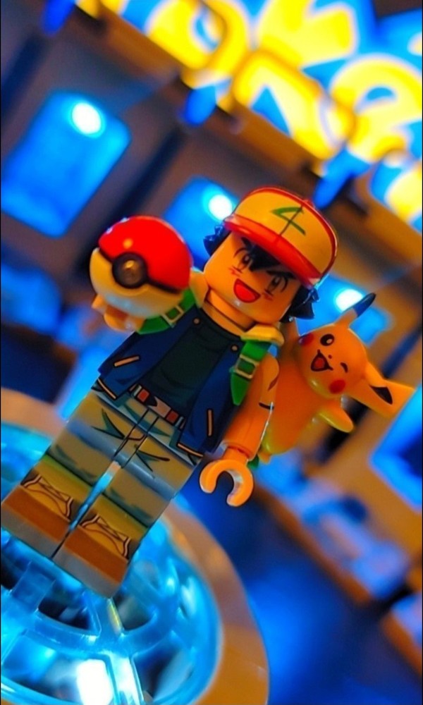Ash Ketchum with Pikachu Custom Minifigure